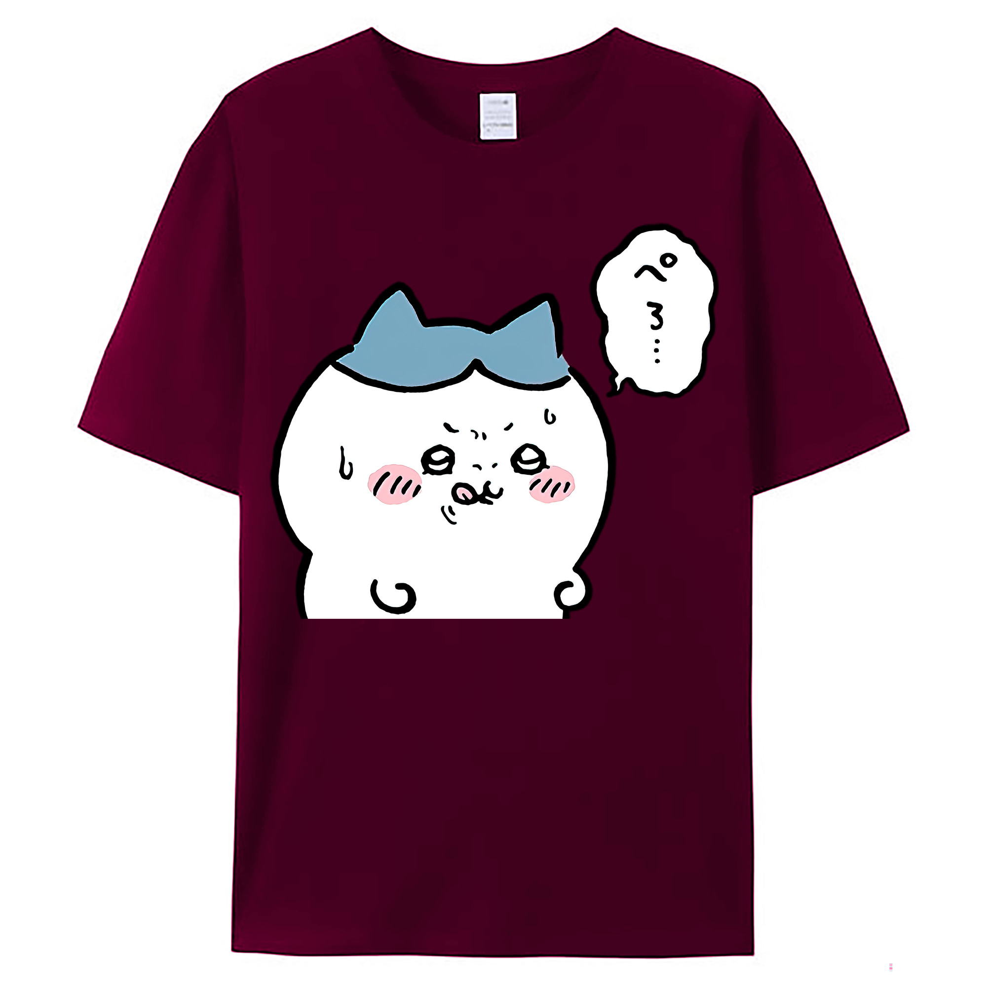 （画像用） ちいかわ ハチワレ Chii-kawa hachiware レディースカジュアルプリントTシャツ（綿100％）